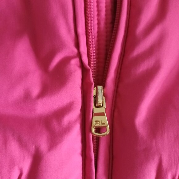 Ralph Lauren Girls Bright Pink Down and Feather Hooded Puffer Jacket Size M/8-10 - Picture 2 of 12